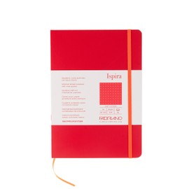 Fabriano Ispira Cuaderno de tapa suave, 5.8" x 8.3", A5, punteado, rojo