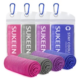 Sukeen Cooling Towel Ice Towel 4Pack (40"x12"), Cooling Towel Quick Dry Fitness Towel Gym Towel Golf Towel Yoga Towel Sports Cooling Towels for Neck Cool Towel
