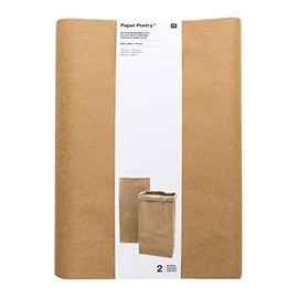Rico Design Block Bottom Bag Large for Storage Brown Paper Bag Kraft Paper Bag Size L = 60 x 28 x 17 cm