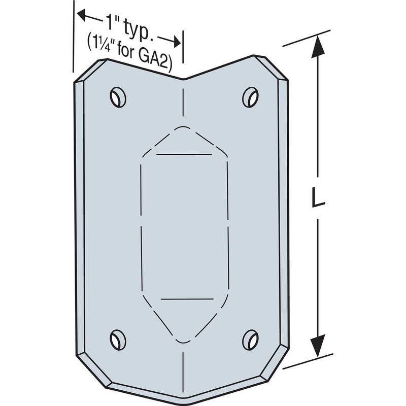 Simpson Strong-Tie GA1 GA 2-3/4 in. 18-Gauge Galvanized Gusset Angle