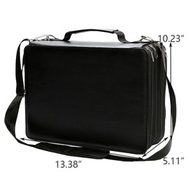 SoaKoa New 224 Slots Marker Case Lipstick Organizer-PU Leather Markers Holder Marker Organize for Markers and Sketch Markers (Black, 224 Slots)