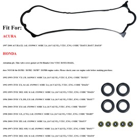 VS50499R Engine Head Valve Cover Gasket Seal Fit for Honda Civic 1992-2000 VX CX DX LX VP GX HX Ex Si Del Sol Si/S, Valve Cover Gasket Set for 1997-2000 Acura EL, Replace OE# VC4029, VS50500R