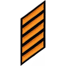 Uniform Service Hash Marks - Dark Gold on Black Felt Backing - 5 Hashes