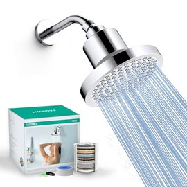 FASDUNT Filtered Shower Head, Anti-Clog High Pressure Shower Heads with 20-Stage Filter for Softening Hard Water to Improve Hair and Skin Problems