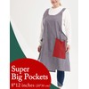 APRONNER Big Plus Size Aprons for Women with Pockets Cotton