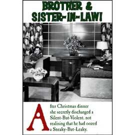 Rude Funny Christmas Card for Brother & Sister-in-Law. After Christmas Dinner