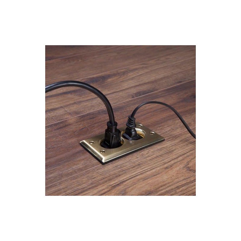 Hubbell 6500BR-5 15 Amp Rectangular Floor Box Kit, Metallic Cover