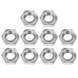 sourcing map 10Pcs Hex Weld Nuts, M14x2mm Carbon Steel Hex Nuts with 3 Projections Machine Screw for DIY Home Repair Machinery, Silver