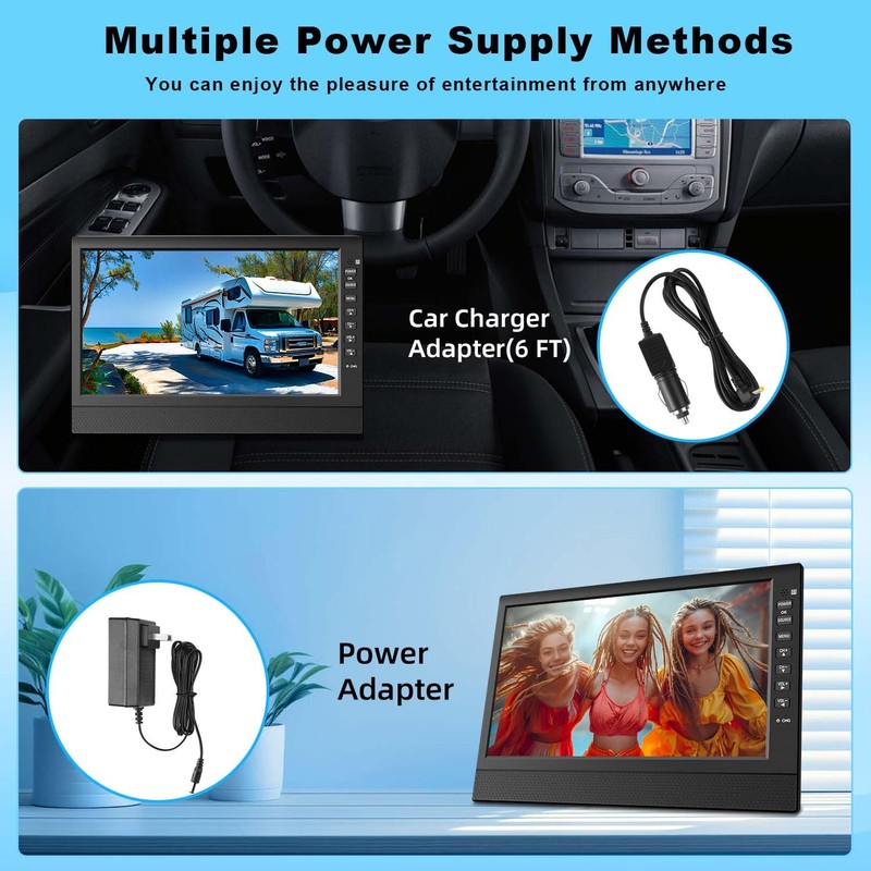 Feihe 12 Inch Small TV with HD Display, Antenna,HDMI,AV,USB Ports,