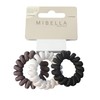 Mibella Haargummis, 3er Set Scrunchies, Schwarz-Weiß-Grau, Standard Größe, für Alle