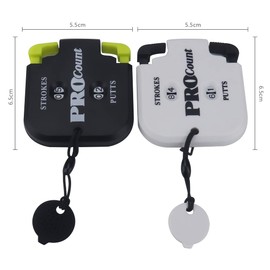 SEACLOUD 2PCS Mini Golf Tally Counter Clicker Turning Technology up to 99 Score Stroke Counter Strike up for Golf Game(B1+W2)