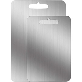 YEAVS Stainless Steel Cutting Board for Kitchen, Heavy Duty Chopping Board(Large,14.2"L x 9.8" W)
