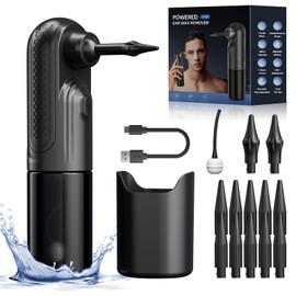 Raccomb Ear Wax Removal Tool, Ear Cleaner Earwax Removal, 4 Pressure Modes Rechargeable Ear Flush, Ear Irrigation Kit, Electric Ear Wax Remover with 10+2 Ear Tips