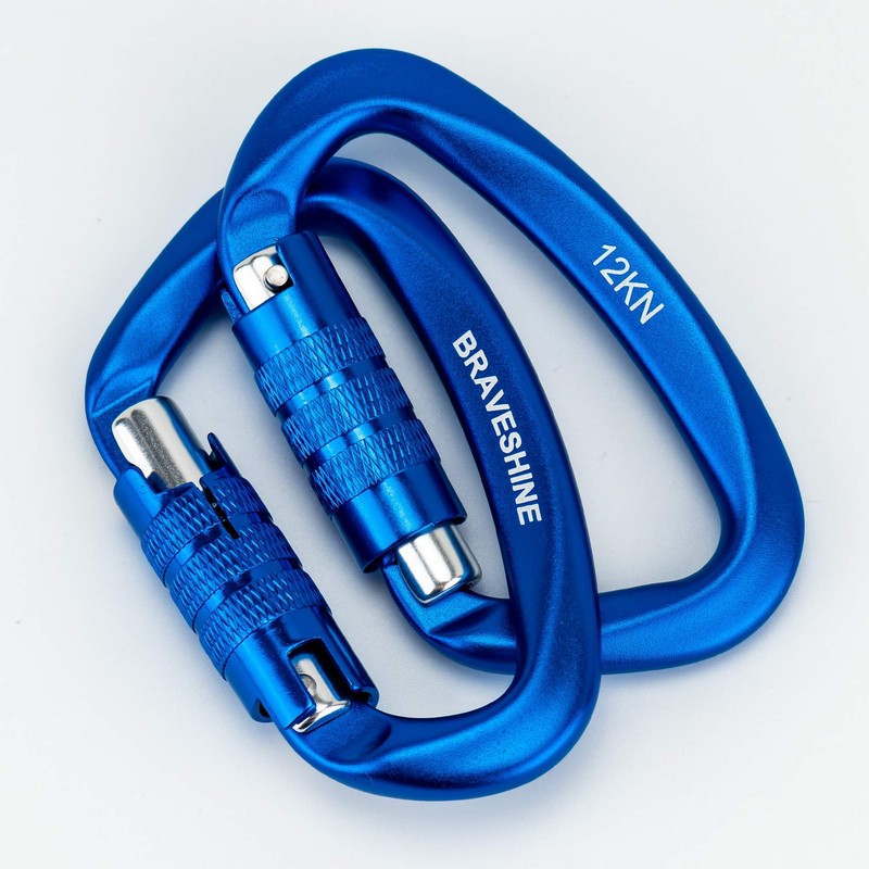 Braveshine 12KN Auto Lock Carabiner, Load Capacity 2645.5 lbs (1200