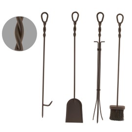 Panacea Fireplace Tool Set 5 Piece, Oak Leaf 30", Colonial Brown