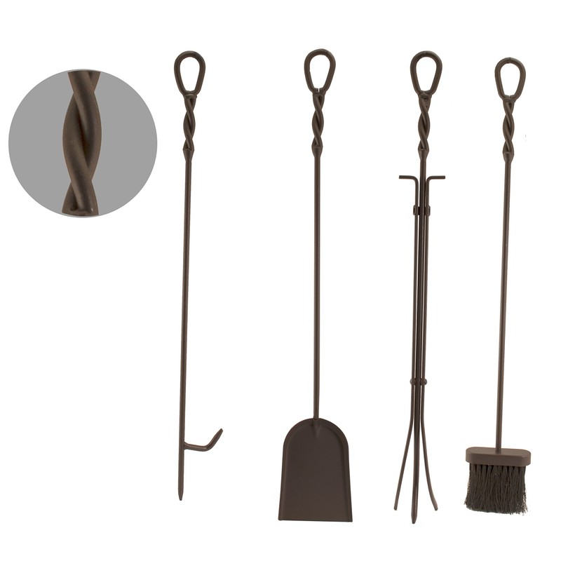 Panacea Fireplace Tool Set 5 Piece, Oak Leaf 30", Colonial