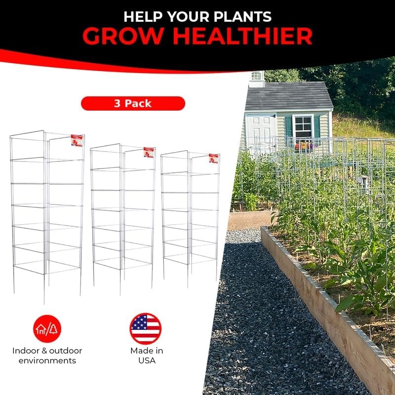 Cedar Ridge Square Foldable Tomato Cages - Heavy Duty Plant
