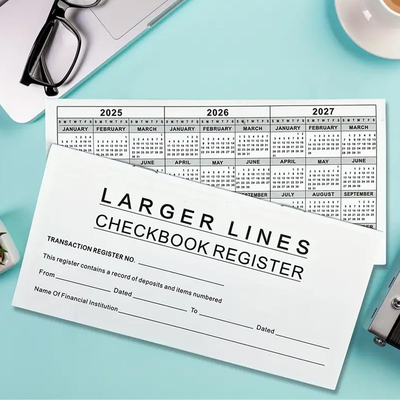 20 Pack Checkbook Register, Check Registers for Personal Checkbook, 6"