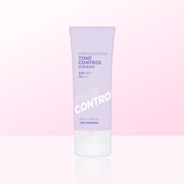 I'M MEME Purple Cotton Tone Control Sun Base 40ml SPF50+ PA++++ / 아임미미 퍼플 코튼 톤 컨트롤 선 베이스 40ml SPF50+ PA++++