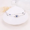 Flyow Anklet for Women 925 Sterling Silver Blue Evil Eye