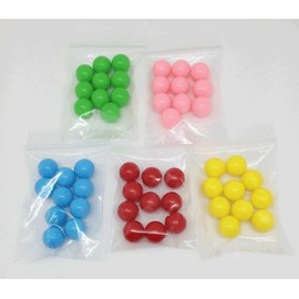 Lottery Balls, Set of 50 (10 each) (Light Blue, Yellow, Red, Yellow-Green, Peach) for Garapon Lottery
