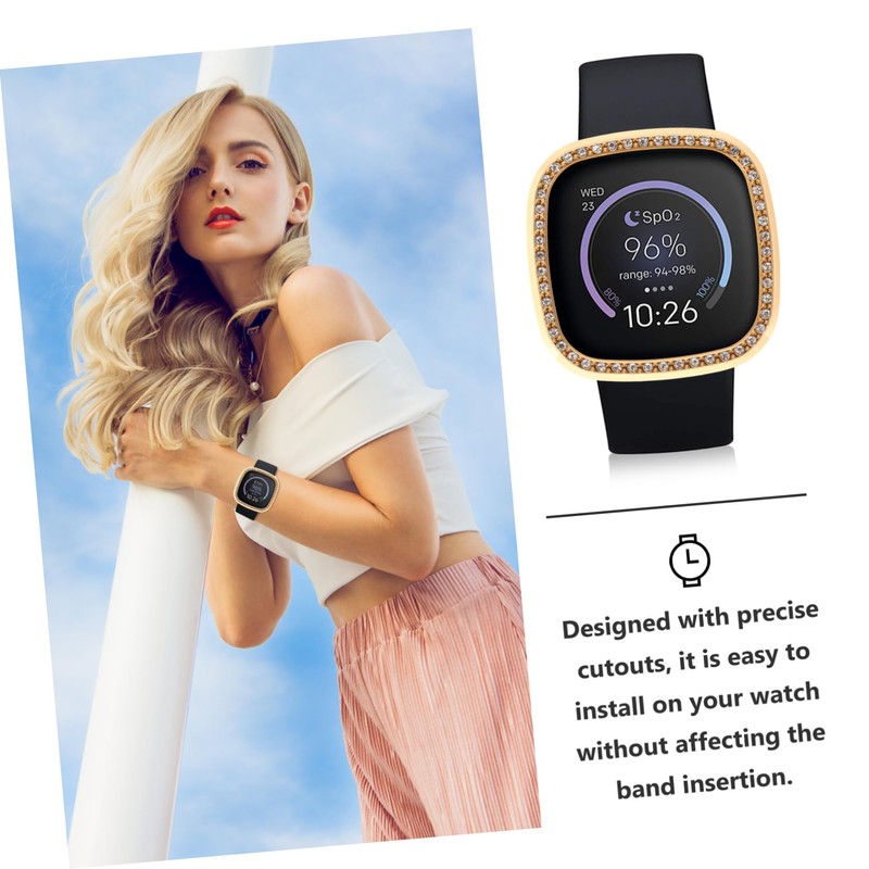 jojofuny 2pcs Screen Protective Cover for Sense Transparent Plated Watch