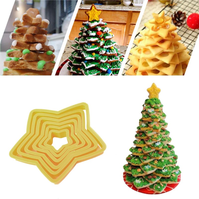12-Piece Star Cookie Cutters, Fondant Doughnut Cookie Cutters Set, Christmas