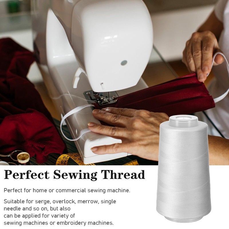 8 Pcs Black & White Sewing Thread, 40S/2 3000 Yard
