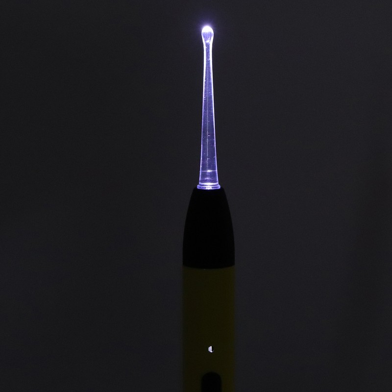 LED Light Earpick Rechargeable Double Light Source Yellow Portable Lighted