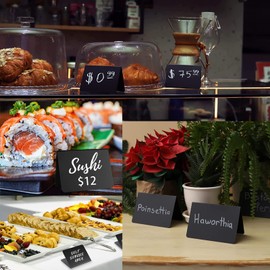 JMIATRY Pack of 40 Mini Chalkboard Signs for Writing on Table Stands, Mini Chalkboard Signs, Buffet Signs, Mini Chalkboard Decoration for Prices, Weddings, Parties, Bakeries