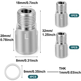 1 Pair Chrome-Molybdenum Steel Bicycle Pedal Extender, Extended Pedal Spacer Fit, Bicycle Foot Pedal Spacer, Pedal Extender for Mountain,Folding,Racing Bikes, Extended 20mm/0,79 Zoll