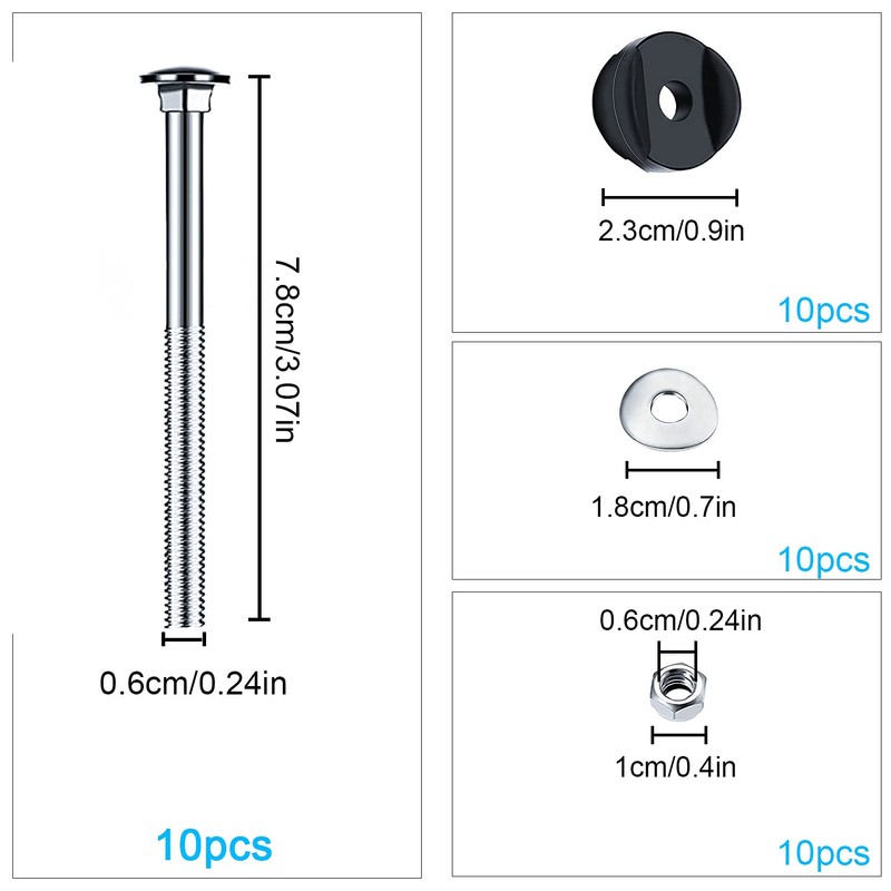 GIAK Trampoline Accessories Trampoline Replacement Parts Trampoline Screw 10 Pieces