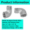 QZKJQDD 2 Pcs 304 Stainless Steel 90 Degree Elbow Fittings,
