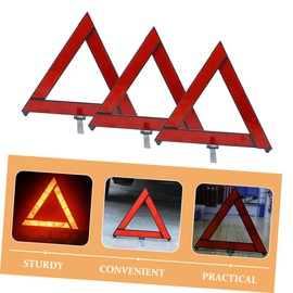 Ciieeo 3pcs Roadside Reflective Triangle Emergency Warning Signs and Lightweight Car Safety Signs for Roadside Assistance Road Construction and Vehicle Maintenance