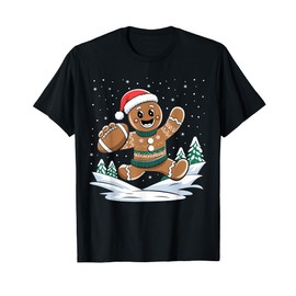 Gingerbread Man Football Ugly Christmas Pajamas Costume T-Shirt