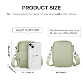 Small Cell Phone Purse For Women Crossbody Bags,Travel Passport Holder neck Wallet For Men(Green)