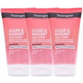 Neutrogena Clear & Radiant Daily Face Scrub Pink Grape Fruit 150 ml Pack of 3