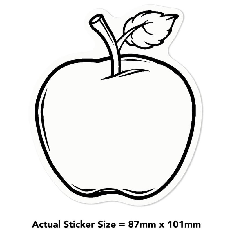 Medium 100mm 'Apple with Leaf' Transparent/Clear Sticker Decal for Windows/Cars/Walls