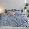 MooMee Bedding Duvet Cover Set 100% Washed Cotton Twill Thick