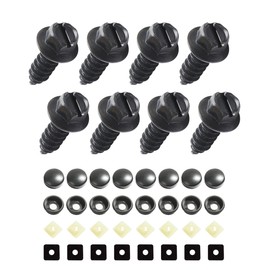 iolory Car License Plate Screw,Shockproof and Rustproof License Plate Screws Kits,Stainless Steel Anti-Theft Car License Screw Bolt Kit,Suitable for Most Cars (Black, 8 Pcs)