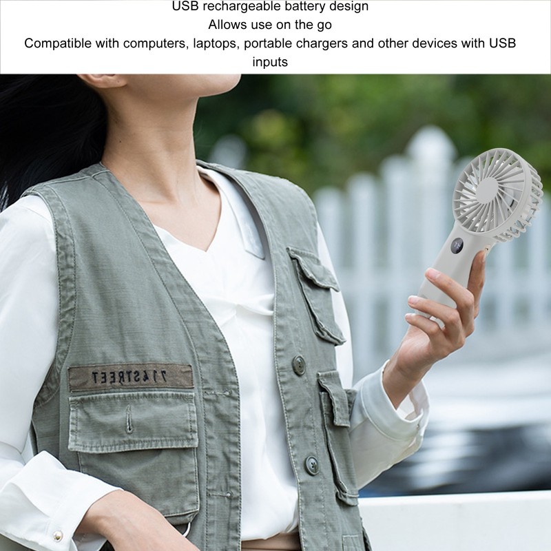 Handheld Fan Multifunction 100 Levels Stepless Speed Intelligent Digital Display