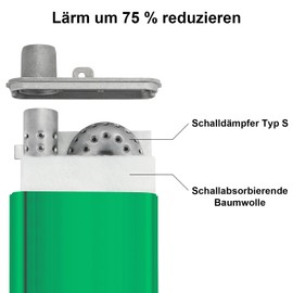 Silencer Auxiliary Heater 24 mm, Diesel Heating Silencer for Auxiliary Heater, Exhaust Silencer, Auxiliary Heating Accessories, Silencer for Emergency Generator, for Eberspacher/Webasto