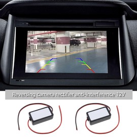 EMSea 2pcs 12V DC Car Filter Rectifier Reverse Camera Power Relay Capacitor Filter Backup Camera Power Relay Filter for Germany/American Car Series