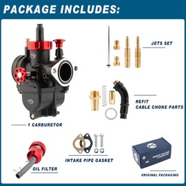 PE19 Carburetor 19mm Carb with Carb jets for 100cc to 125cc Universal 2T 4T Engine Dirt Bike Motocross Motorcycle Scooter ATV Quad