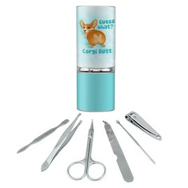 Guess What Corgi Butt Funny Joke Stainless Steel Manicure Pedicure Grooming Beauty Care Travel Kit