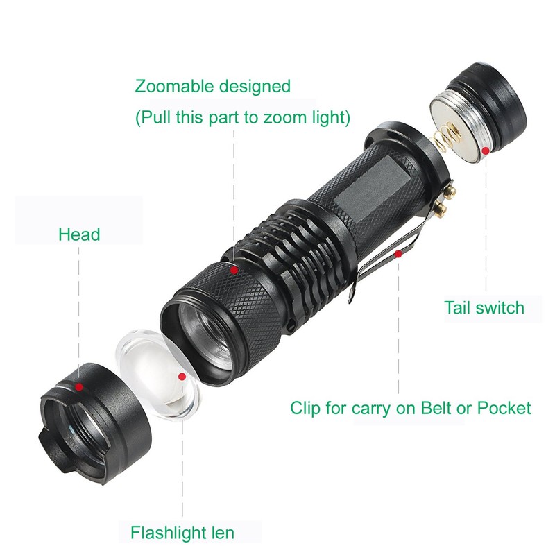 WAYLLSHINE Single Mode Green LED Flashlight, 150 Yard Long Range,