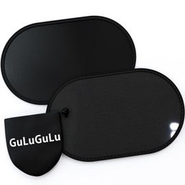 GULUGULU 車用サンシェード サイド ウィンドウ 静電気式 車窓日よけ カーシェード UVカット運転席 助手席 後部座席 リア 簡単着脱 遮光 断熱 車内の目隠 チャイルドシートサンシェード 乗客 赤ちゃん 子供 ペットを保護します 50 x 30cm 2枚入りセット 収納バッグ 付き
