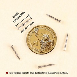 newlng 500pcs Small Nail Round Head Tiny Nails String Art Nails Hand-Made Hardware Accessories Fasteners Mini Nails 1.5mm X 15mm/0.06"X0.6"(DXL) Silver