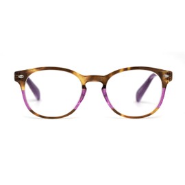 SA106 Trendy Hipster Keyhole Horn Rim Colorful Reading Glasses Purple +1.5