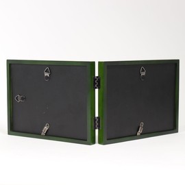 Lawrence Frames Collection Hinged Double Horizontal Wood Picture Frame Gallery, 5 by 7-Inch, Green